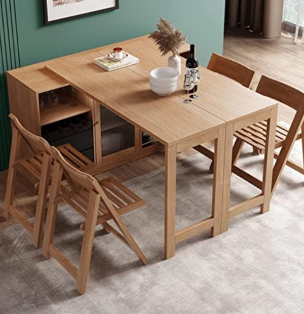 Meja makan lipat untuk ruang makan yang multifungsi